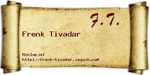Frenk Tivadar névjegykártya